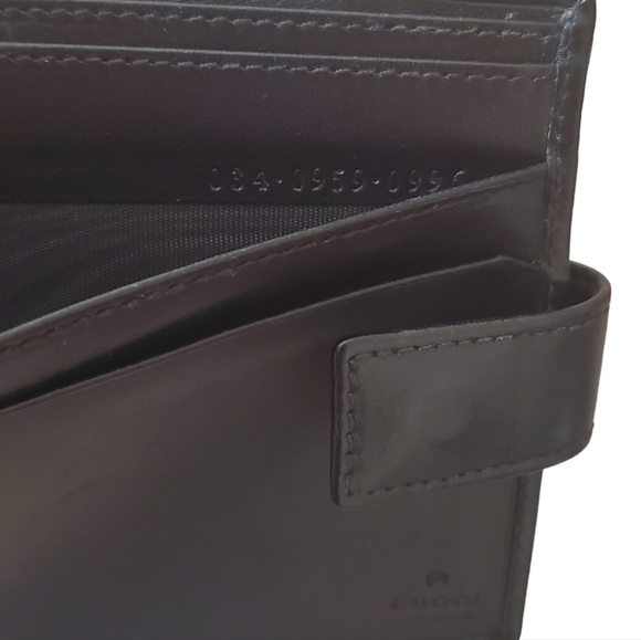 GUCCI Fabric and Leather Bi-Fold Wallet in Black #03409590996 - Picture 4 of 7